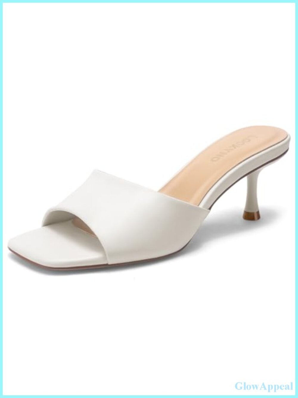 Patent Leather Kitten Heel Sandals Square Toe Mules
